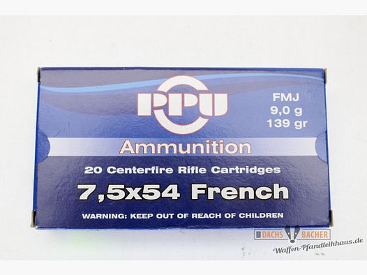 PPU Privi Partizan 7,5x54 MAS French 9,0g/139gr FMJ BT 20 Schuß