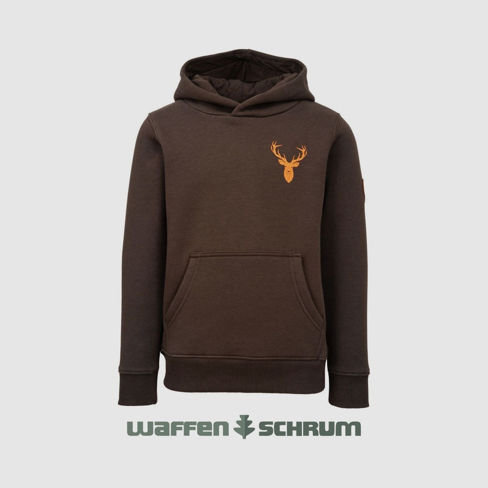 Hubertus Hoodie Hirsch oliv/ braun
