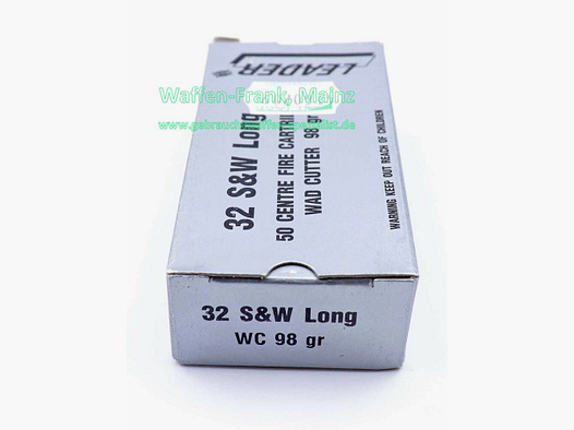 Leader, Made in Europe Revolver/Pistol ammunition .32S&W long/WC 58grs.
