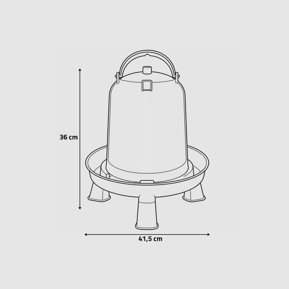 Graduated water trough recycled plastic 10 L on legs, image 3 of 5