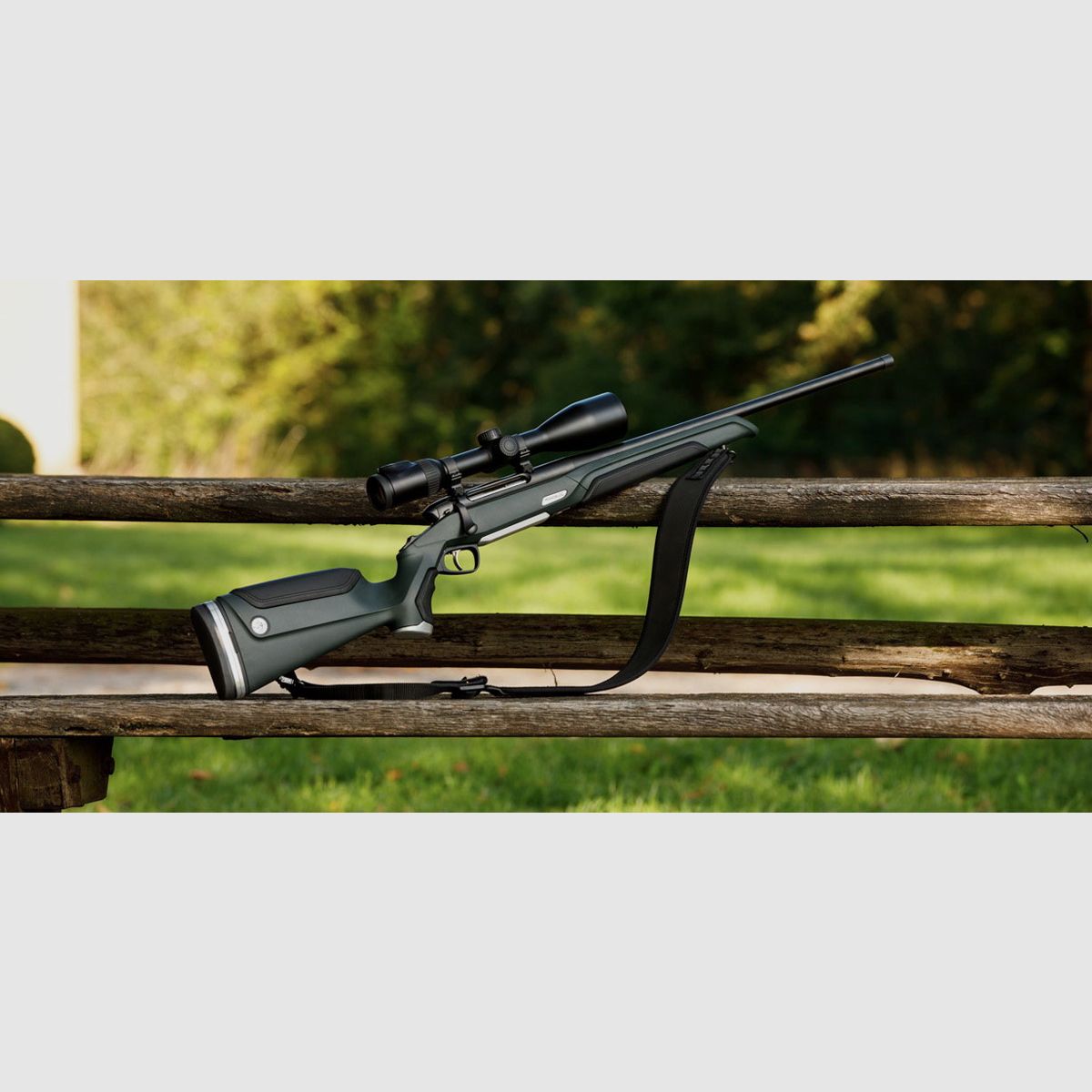Steyr Monobloc .308Win verde lunghezza canna 56 cm / M15x1 / senza mire, inserto in pelle nero, peso senza mire, con filettatura M15x1, .308Win, 56 cm, immagine 5 di 6
