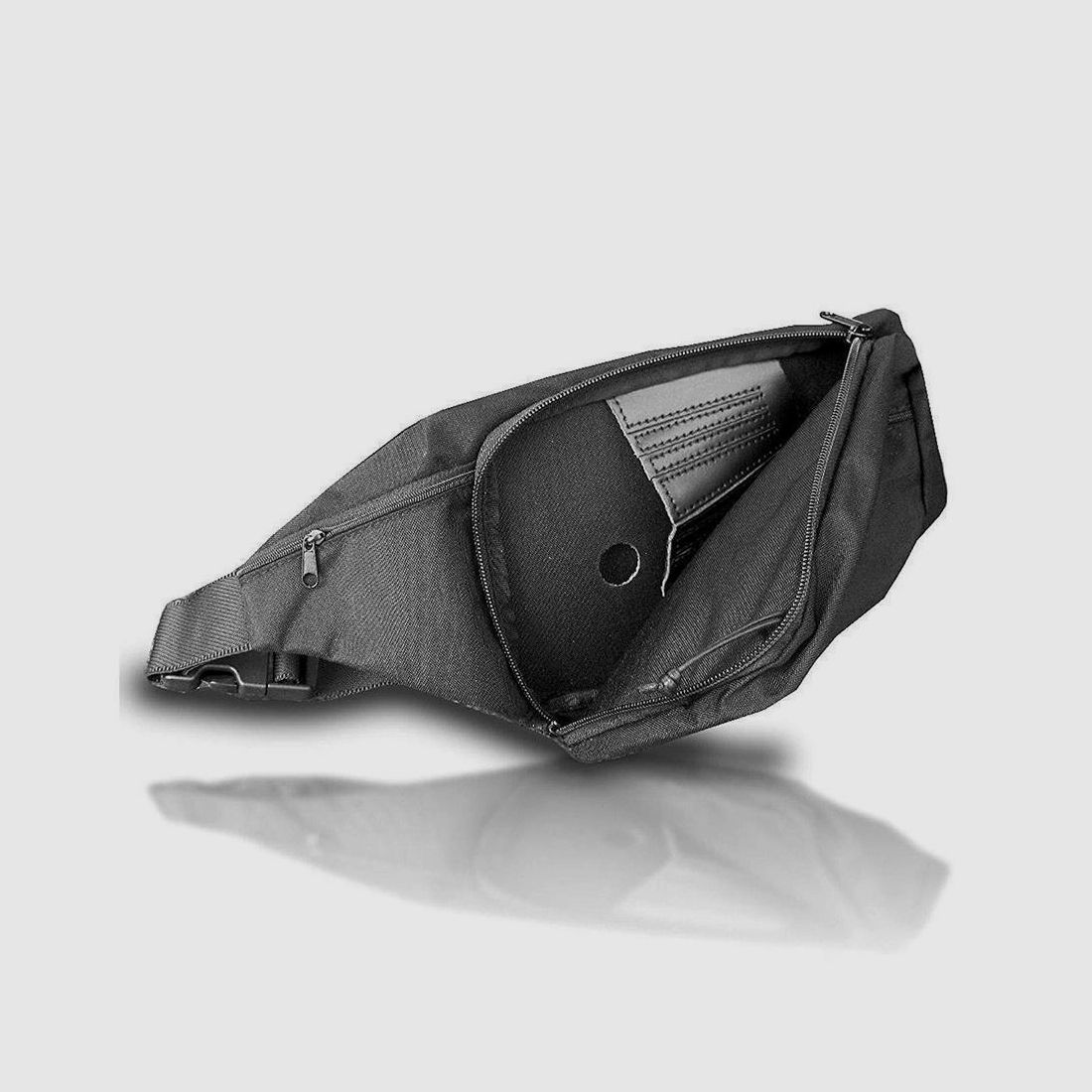 Kompakte Gürteltasche mit Holster I Revolver Schwarz