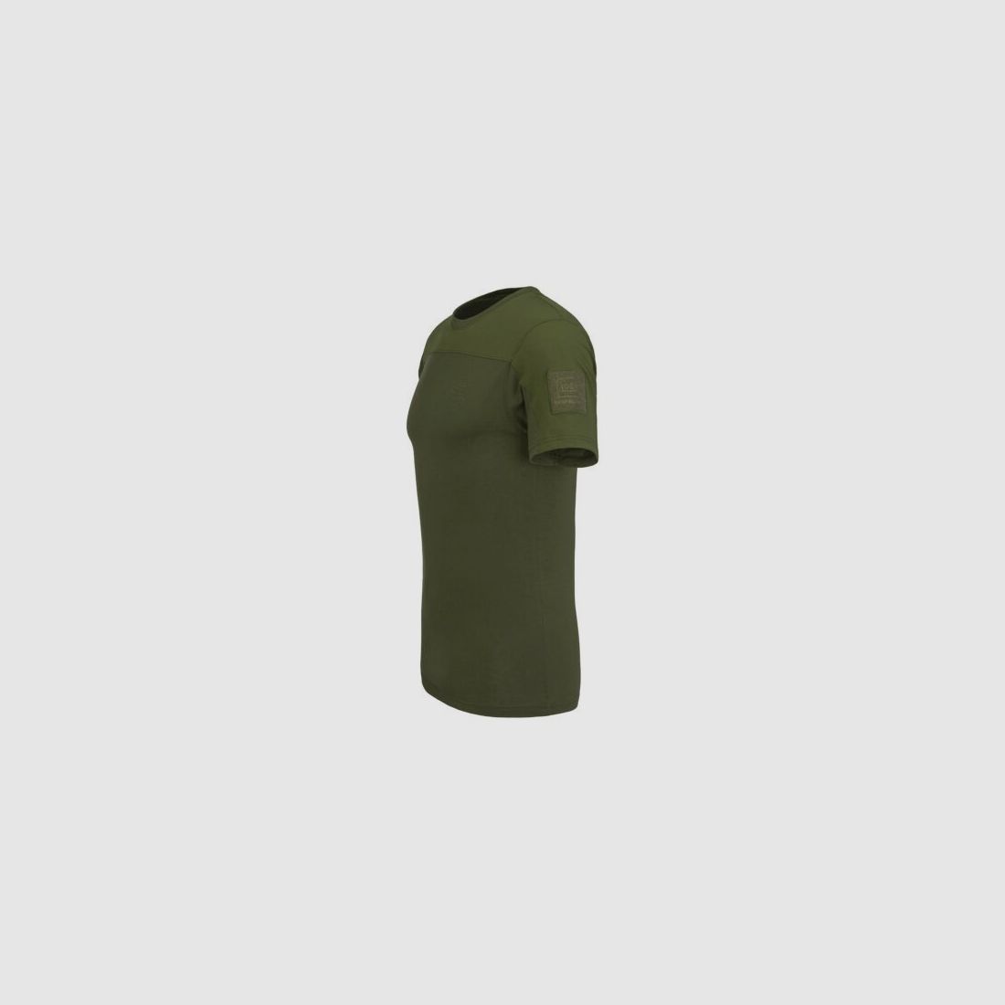 GLOCK Tactical T-Shirt Oliv – Ripstop-Schultern, Stretch-Torso – Soft-Velcro-Badge – Größe 3XL