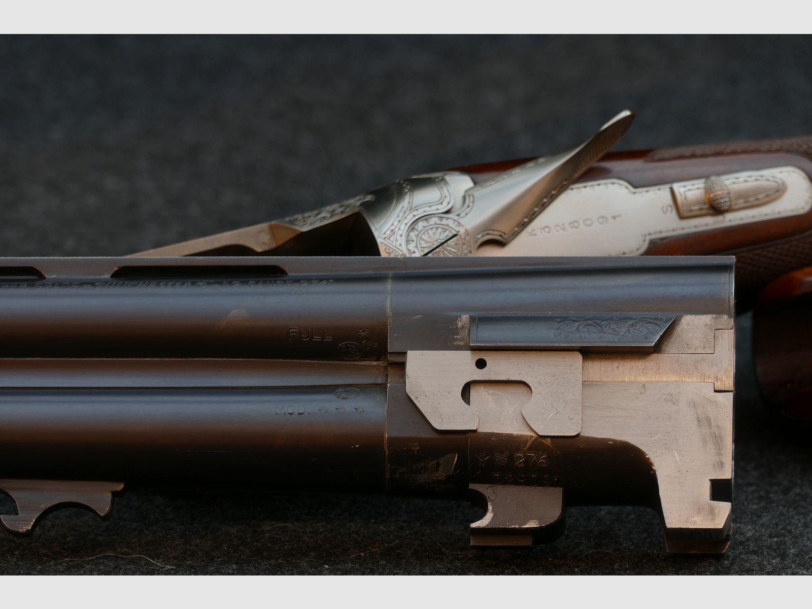 Winchester Super Grade – 12/70, Bockdoppelflinte, Schrankwaffe, Top Zustand