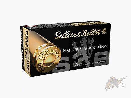 Patronen 9mm Luger Vollmantel 50 Stück - Sellier & Bellot