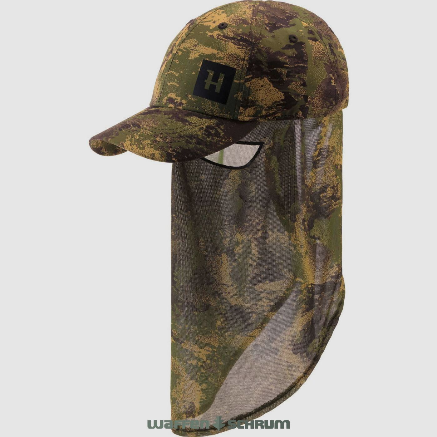 Härkila Cap Deer Stalker mit Tarnnetz  Forest green
