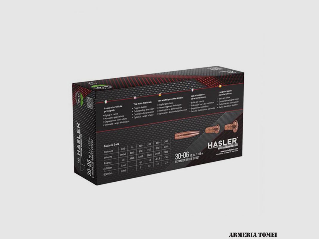 HASLER – .30-06 EXPANSION EFFECT ARIETE 10.3G / 159 GR, image 2 of 2