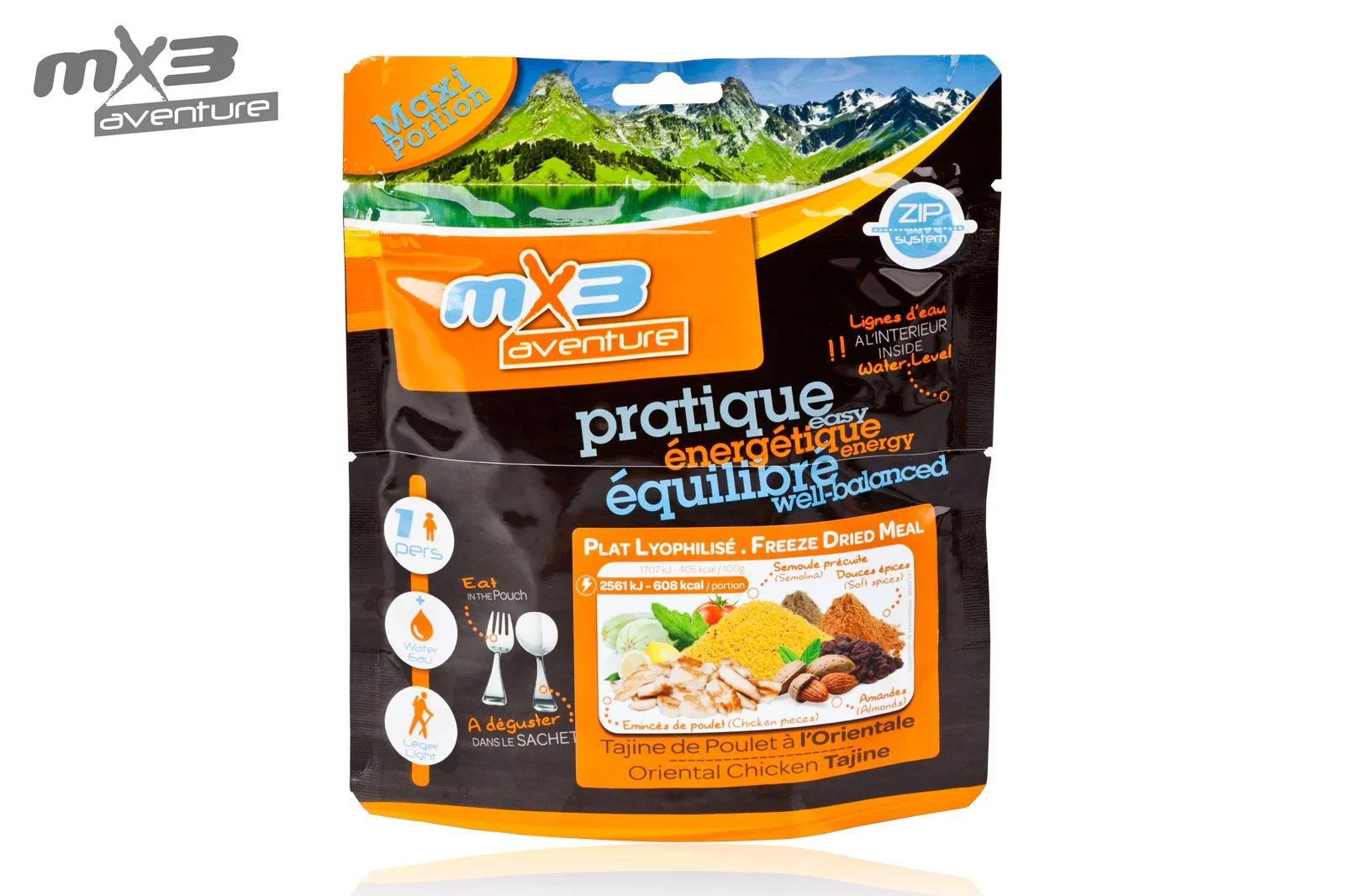 Freeze-dried meal MX3 Aventure – Traditional chicken tagine with couscous, image 2 of 2