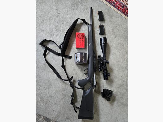 Repetierer mit viel Zubehör  .308 win  Mercury hunting mit Lochschaft