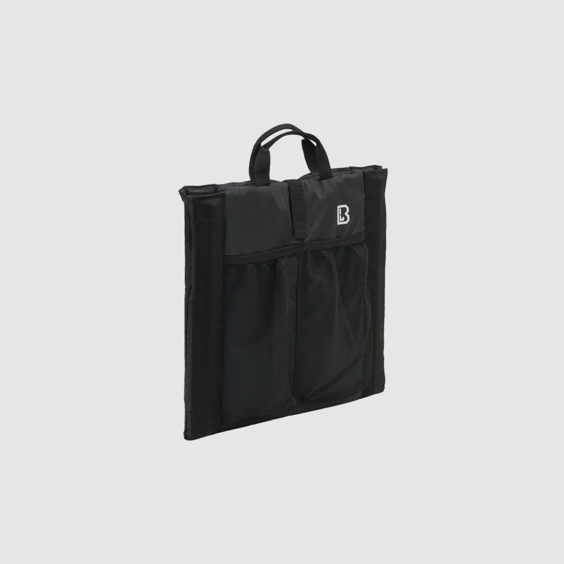 Folding seat with carrying handle + mesh pocket for 2 drink bottles - Black