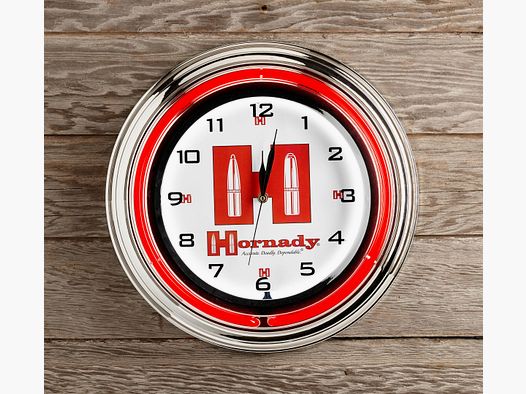 Hornady Retro Wanduhr Neon 17" / 43,2 cm