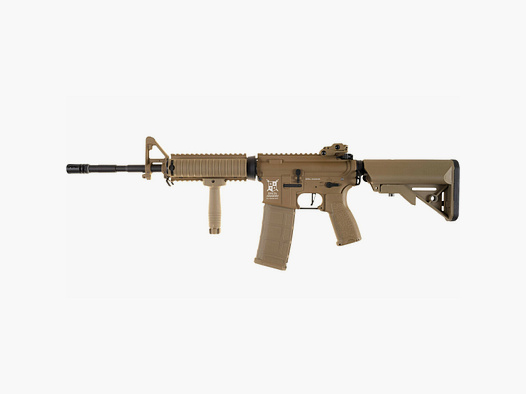 AR15 RIS ALPHA in metallo pieno in Tan S-AEG Airsoft libero da 18 anni - Delta Armory