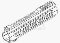 B&T M-Lock protezione per le mani OG per HK416 / MR223 (11") con fresatura per "Overgripp" sulla parte superiore