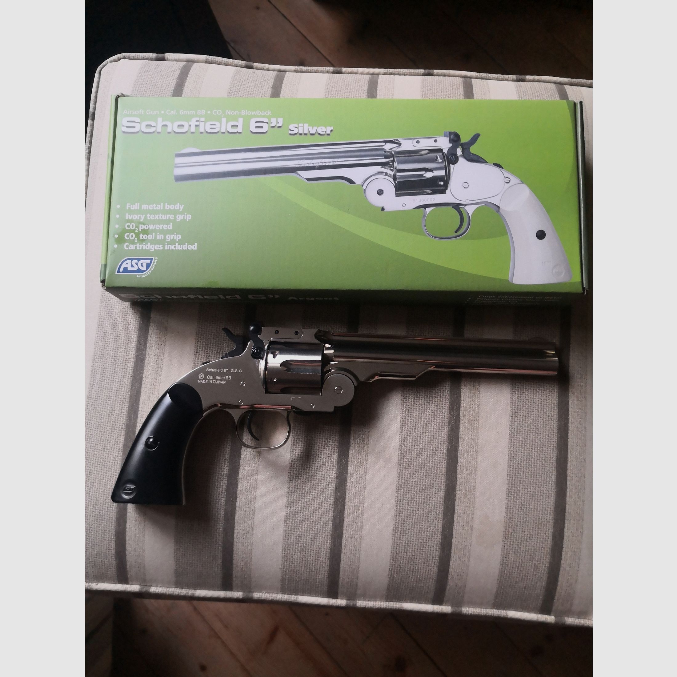 ASG Schofield Co2 Airsoft 6mm BB Revolver 6 Zoll