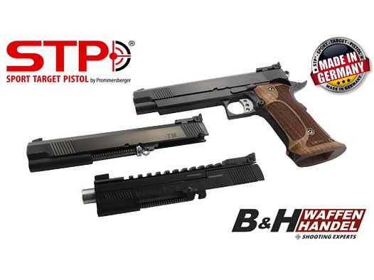 STP TM 6.0 Target Master & Wechselsystem TM 6.0 9mm Luger + Wechselsystem .22lr mit Nill Match-German-Master Griff und BOMAR Visierung