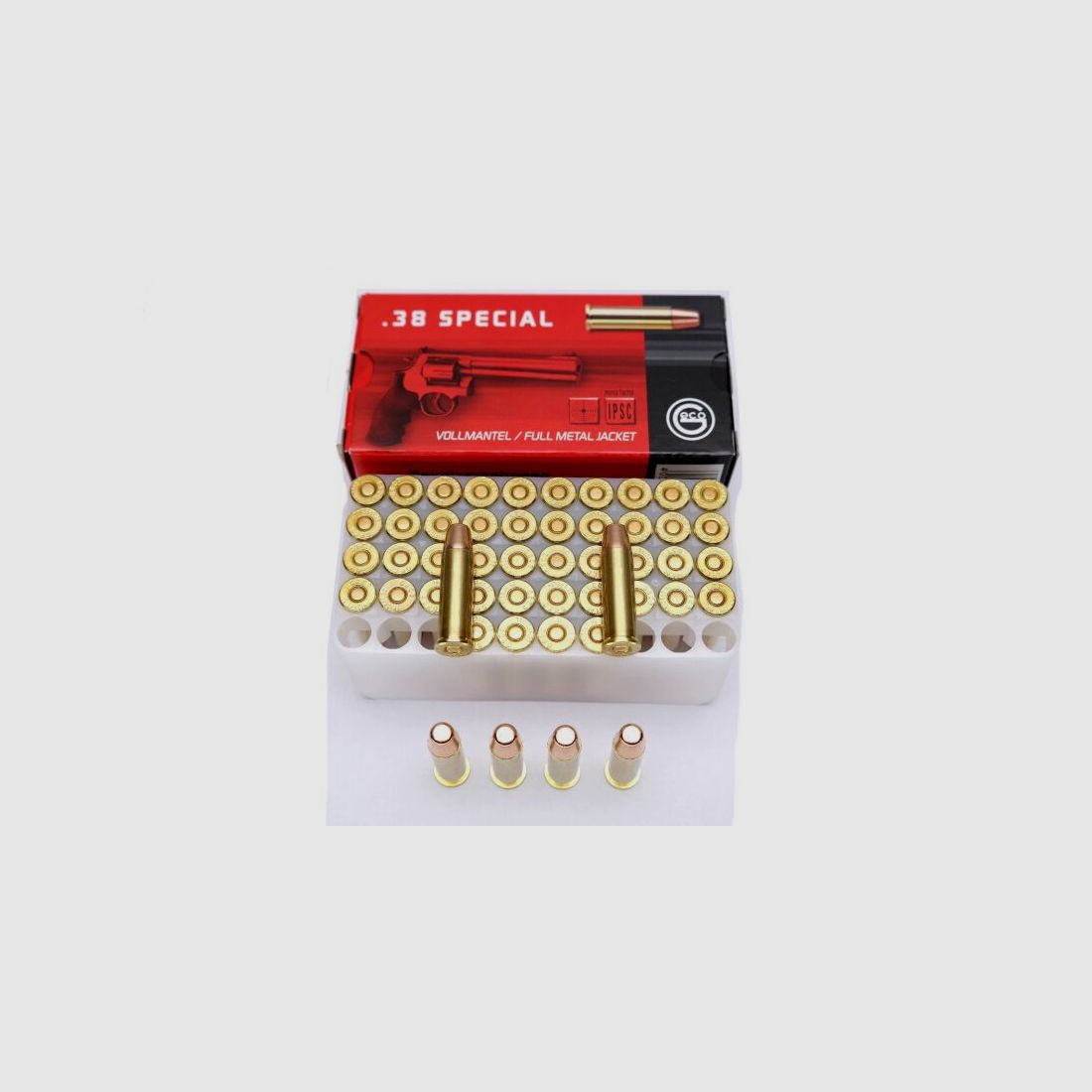 .38 Spécial 158grs. 10,2grammes FMJ Full Metal Jacket Tête plate DISPONIBLE IMMÉDIATEMENT - .38 Spécial