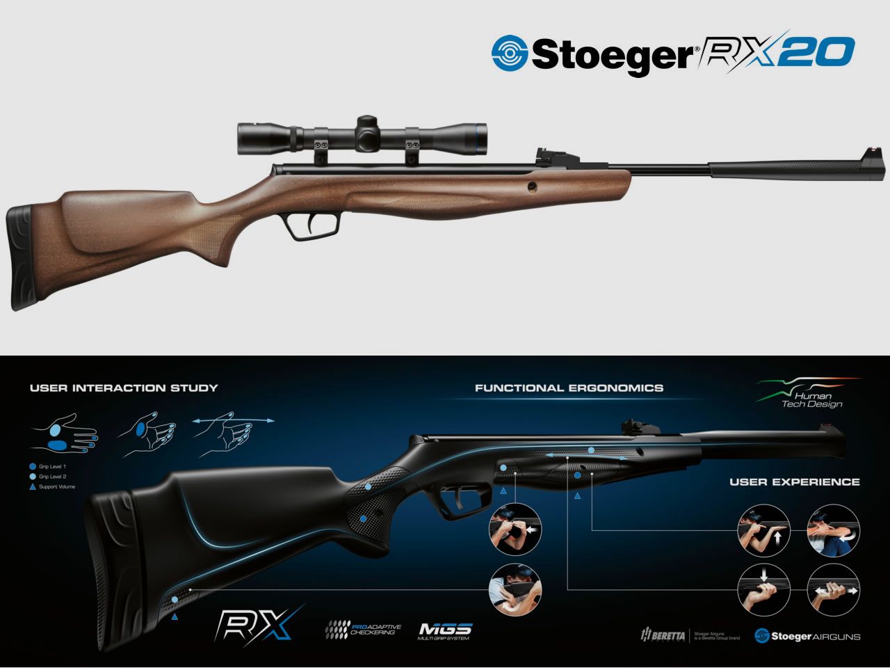Luftgewehr Stoeger RX20 Dynamic Combo Zielfernrohr 4x32 Holzschaft Kaliber 5,5 mm (P18)