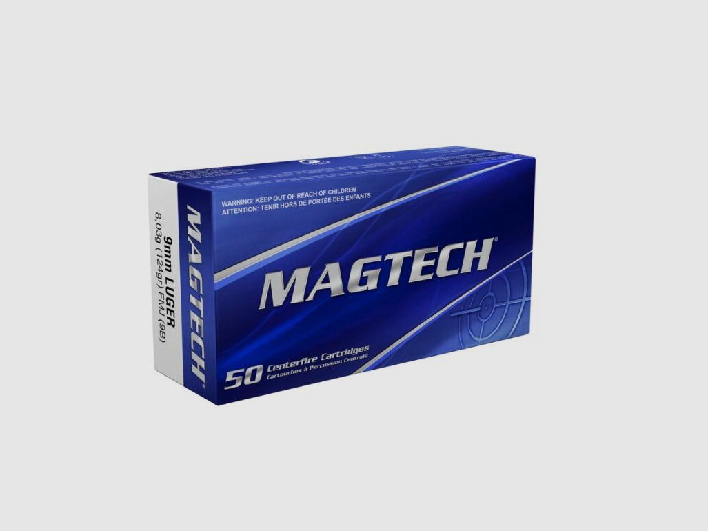Magtech 9 mm Luger Vollmantel 8,0g/124grs. Magtech
