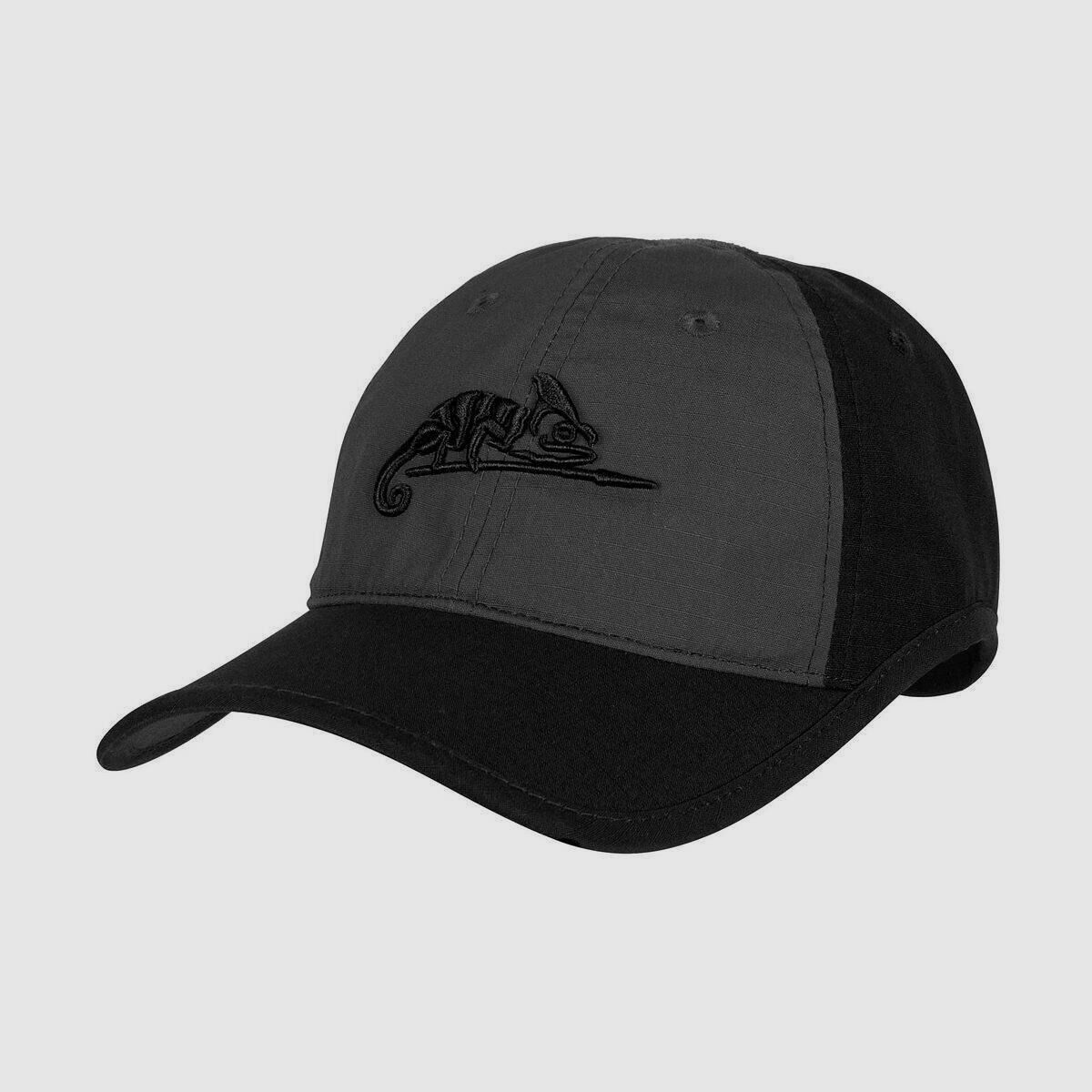 HELIKON-TEX® cappellino con logo in policotone ripstop nero/grigio, immagine 1 di 2