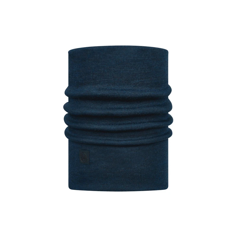 Buff Merino wool heavyweight neckwear, solid denim
