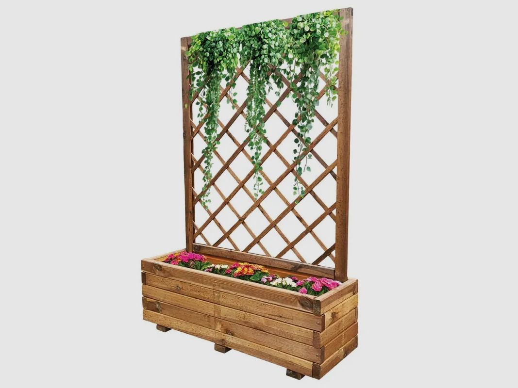 Jardinière aus druckimprägniertem Holz Klasse 3 mit Gitter 90x31x140cm, Bild 6 von 10