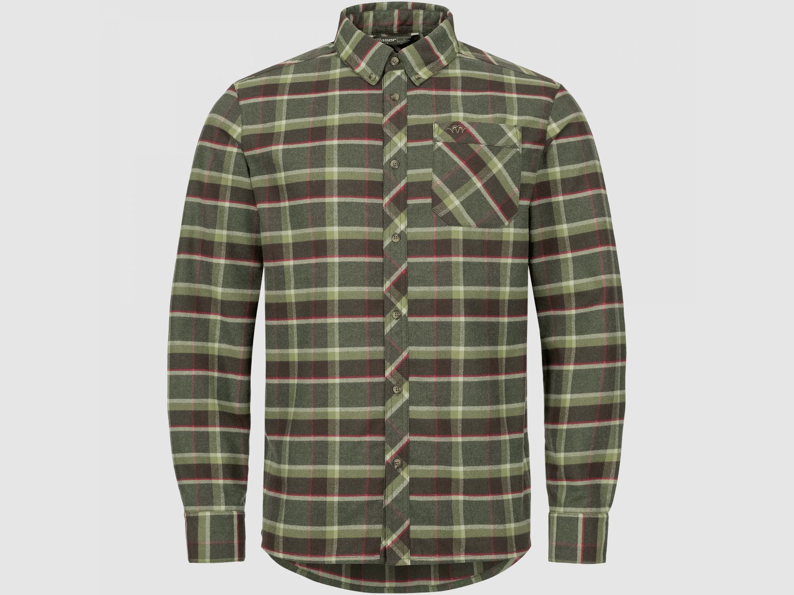Blaser Charles - Hemd - Olive/Rot-Kariert