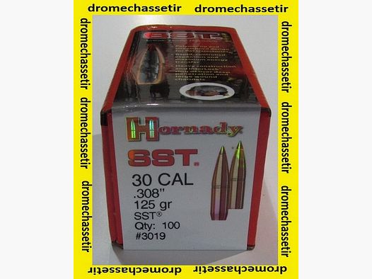 boite de 100 ogives Hornady, cal 30 (0.308), SST 125 Grains