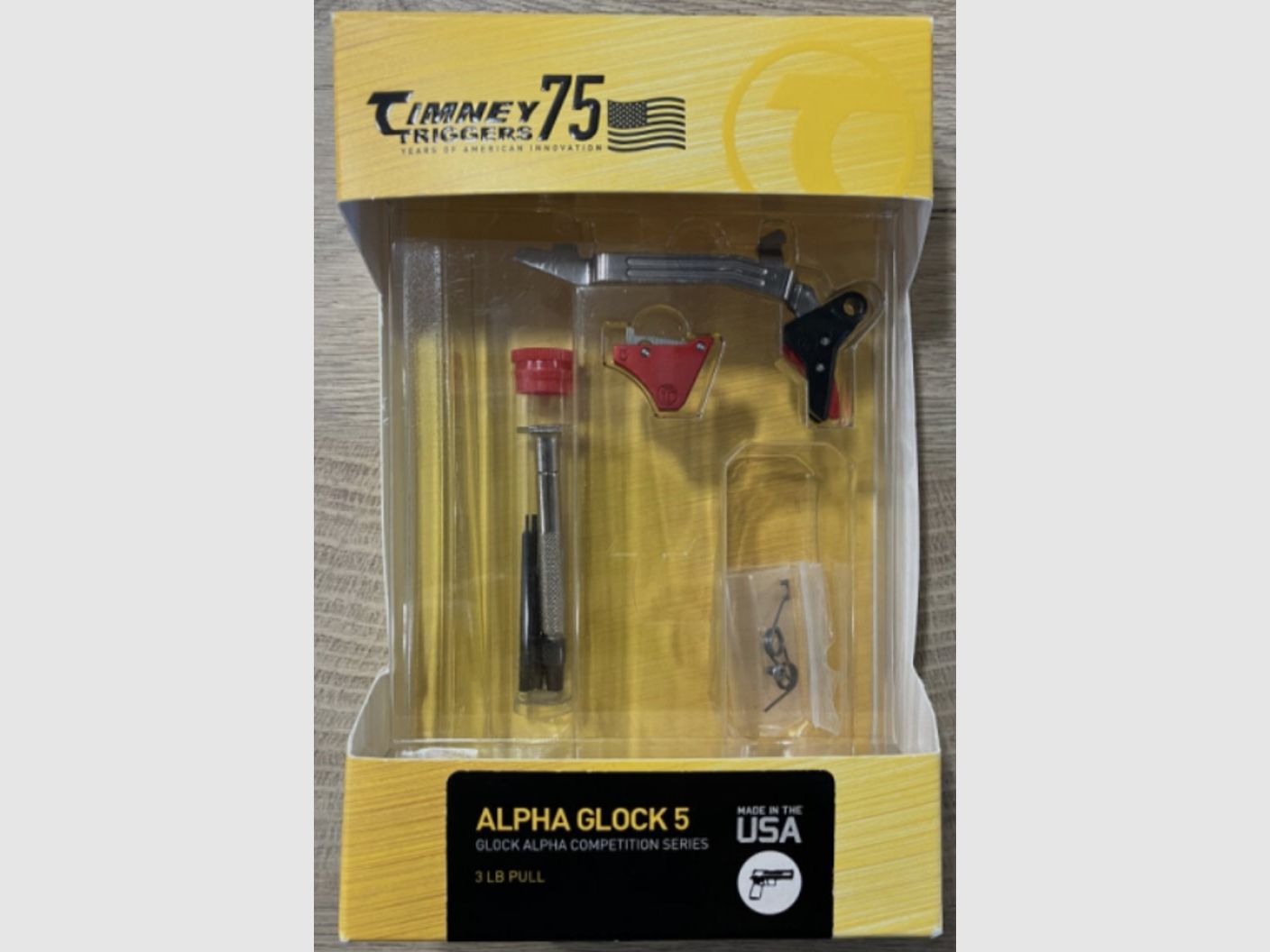 Timney Matchabzug - Timney Alpha Competition Series für Glock Gen 5 in Rot Reduziert Abzugsgewicht auf 3LBS,  Ca.1,5KG.