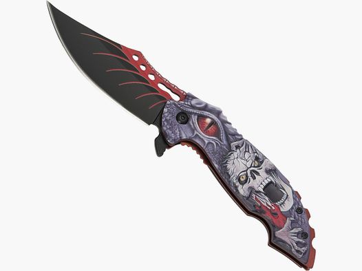 Coltello tascabile Nightmare I con decorazione in 3D