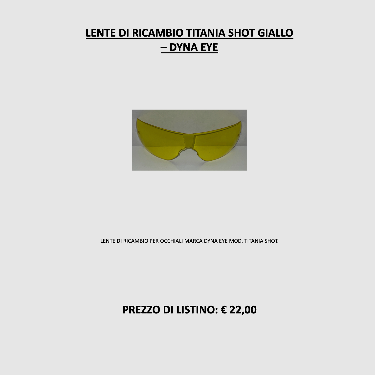 DYNA EYE – VERRE DE REMPLACEMENT TITANIA SHOT JAUNE, image 2 sur 2