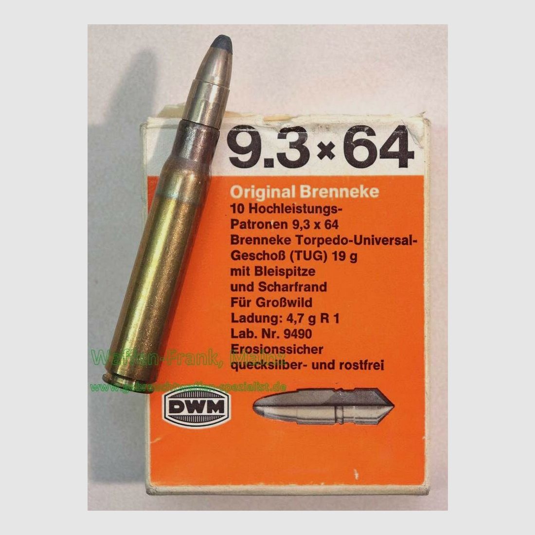DWM, Karlsruhe rifle cartridges 9.3x64
