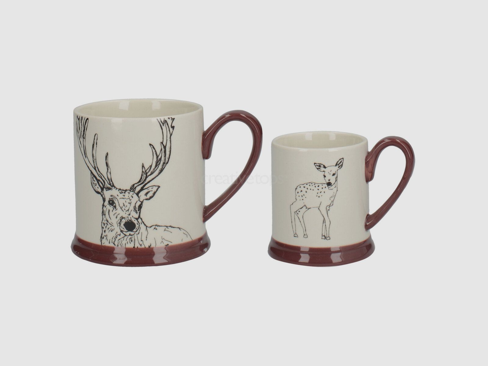 Lovergreen Kunst des Tisches Motiv Set mit Hirsch- und Reh-Becher