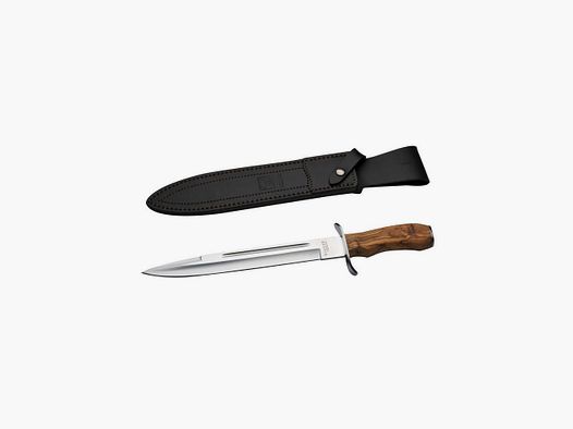 Pugnale manico in legno d'olivo lama di 25,5 cm