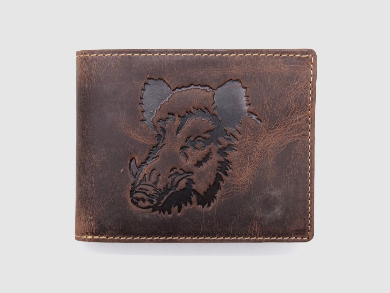 Greenburry Leder Geldbörse braun Vintage Animal Collection Keiler 1705-wildboar-25
