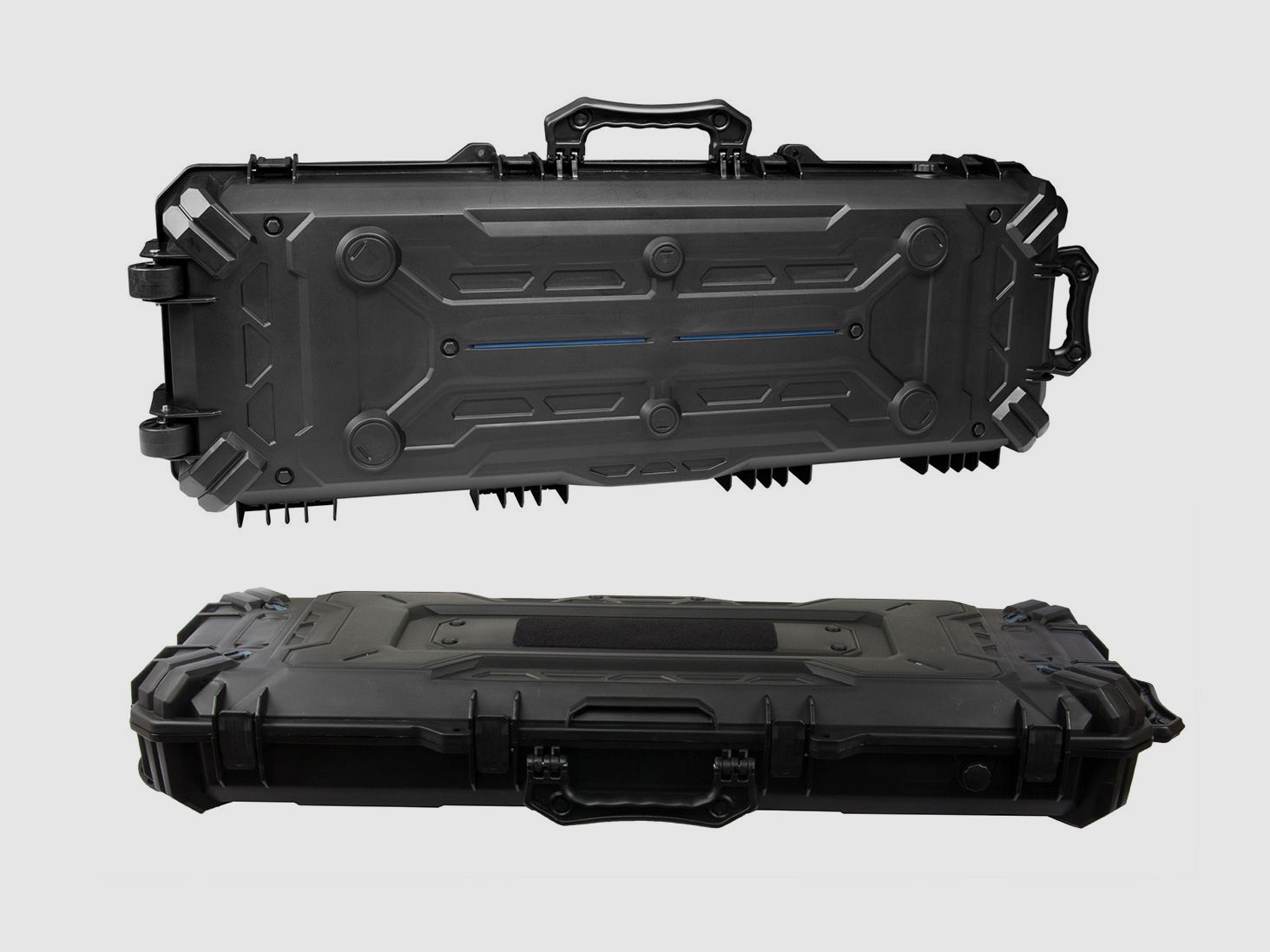 Gewehrkoffer Transportkoffer ASG Tactical 103 x 34,5 cm Kunststoff Schaumstoffeinlage 4 SchnappverschlĂĽsse Kofferrollen schwarz