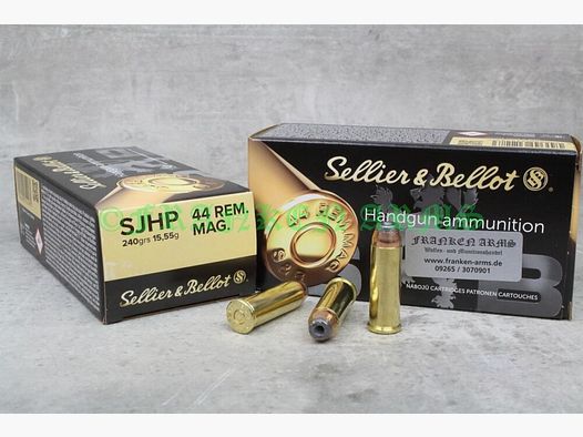 Sellier&Bellot .44 Mag. SJHP 240gr. 15,6g 50 pièces Prix dégressifs