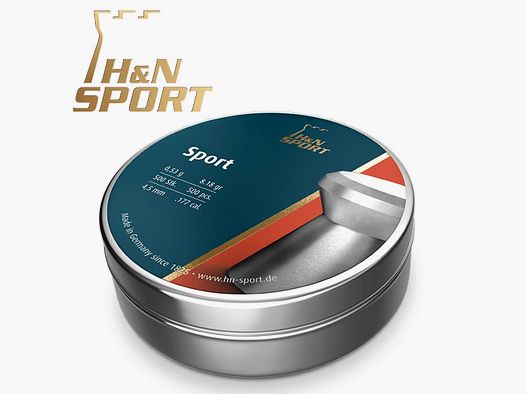 Balines H&N Sport cal. 4,50 mm. Lata de 500 uds. de 0,53 g.