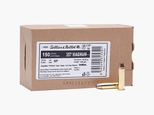 .357 Mag. Teilmantel 10,2g/158grs. – 150 Stück Sellier & Bellot