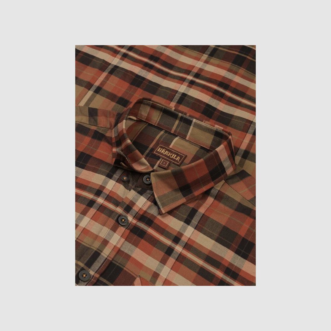 Härkila Newton Hemd Dark burnt orange check