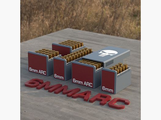 Filamelt Munitionsbox / Ammo Box 6×38mm ARC / .243 – Patronenbox für 50 Schuss, Made in Germany