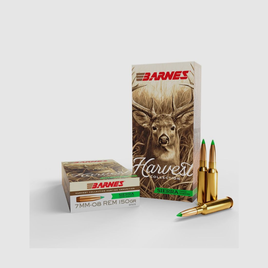 Barnes Harvest Collection 7mm-08 Rem. 9,7 g / 150 gr Sierra Tipped GameKing Jagdmunition – 20 Stück #32520
