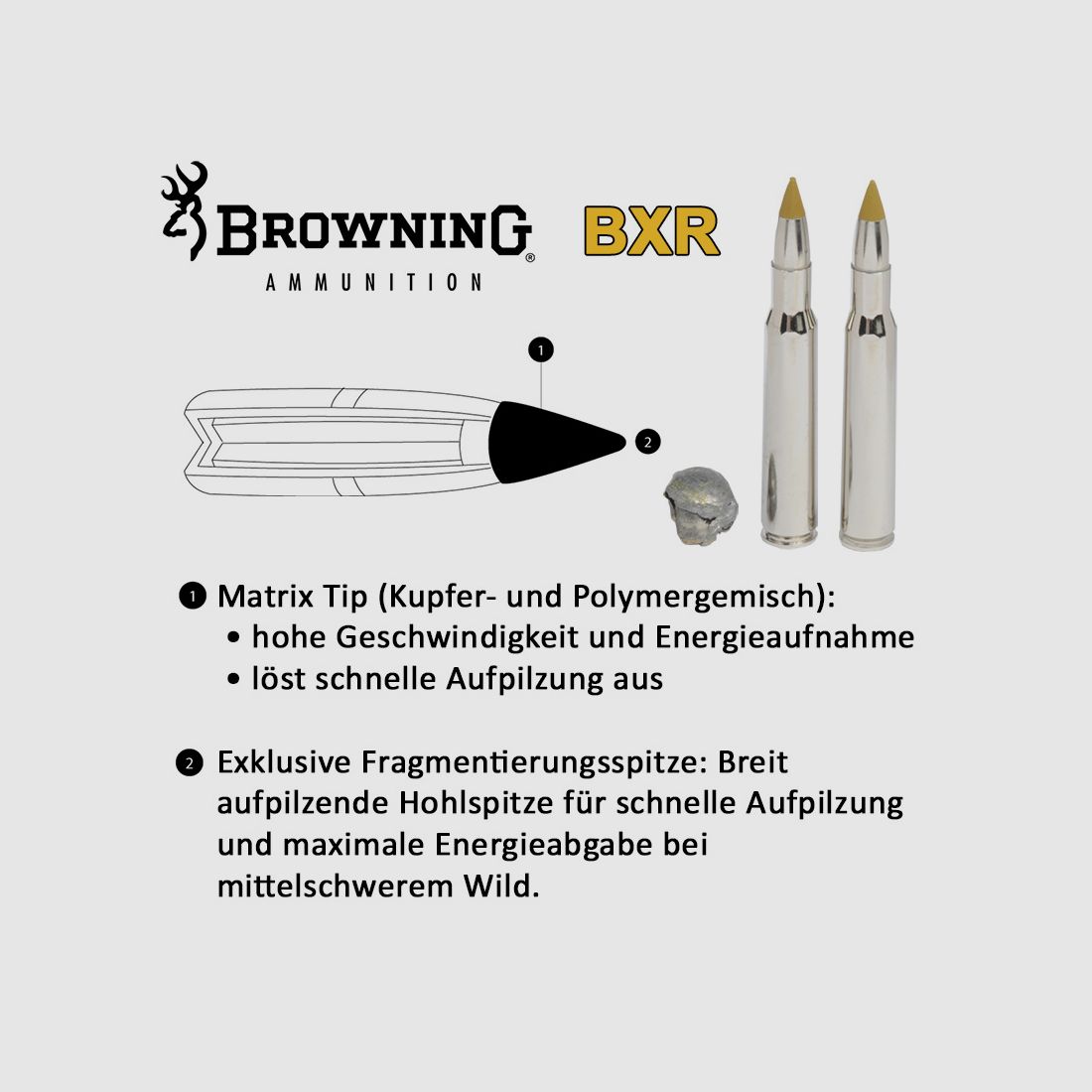 Browning .270 Win. 134GR BXR 20 Patronen