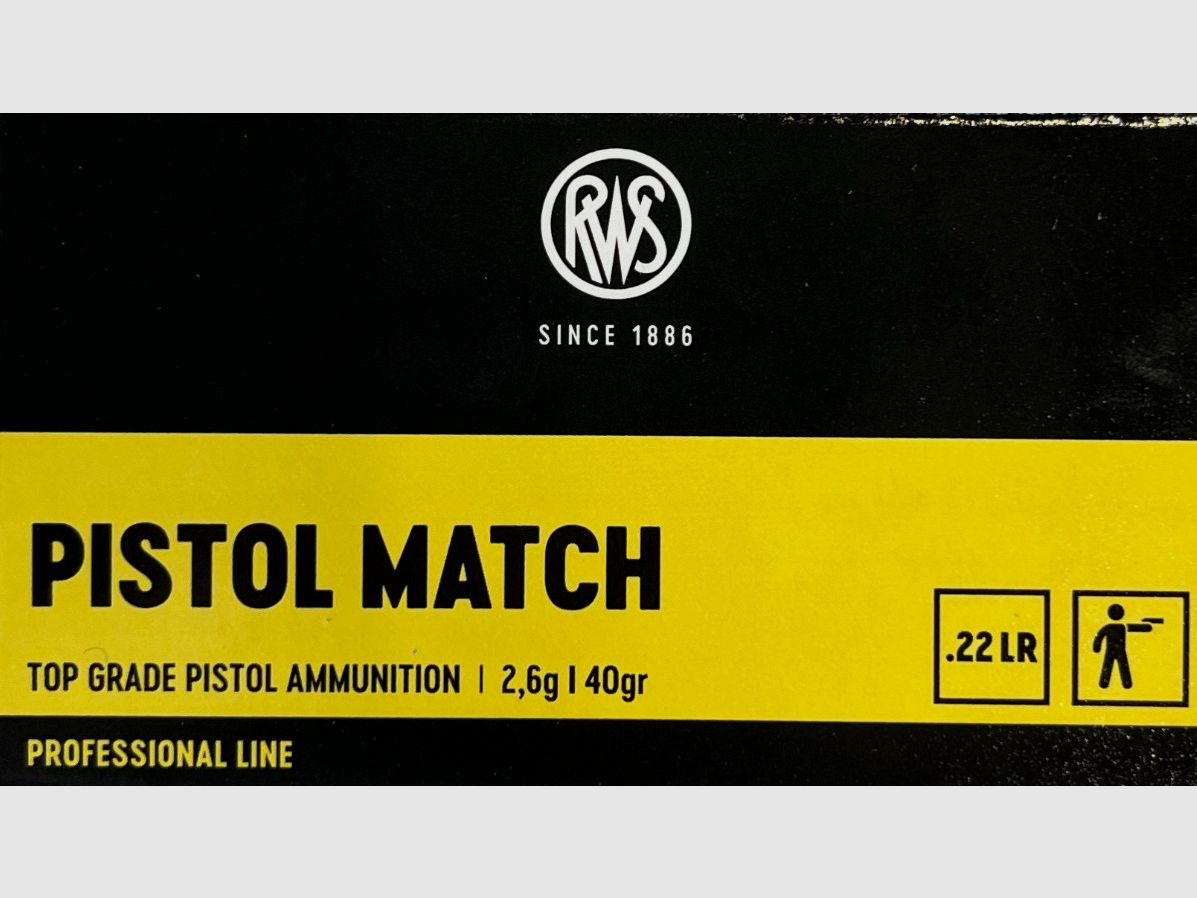 RWS .22lr Pistol Match 40grs - 5000 Schuss