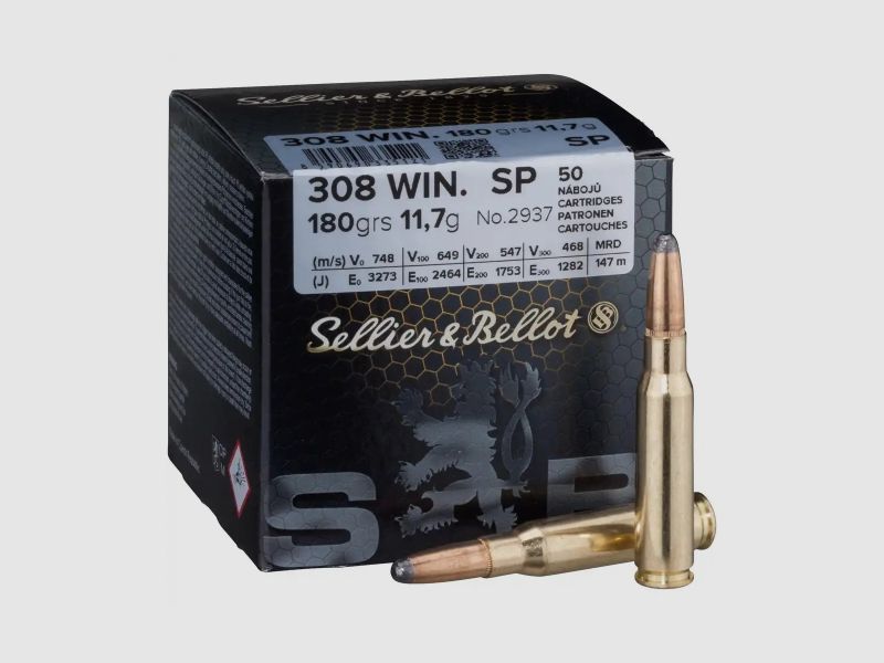 Sellier & Bellot .308 Win. 180GR SP 50 Patronen