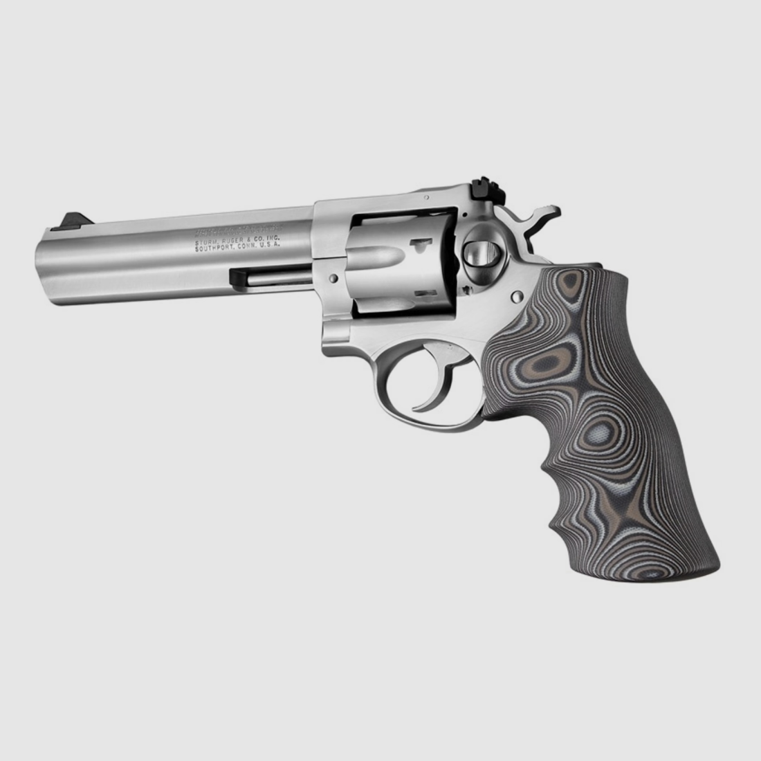 Hogue G10 Griff Ruger GP100/Super Redhawk Black/Gray mit Fingermulden
