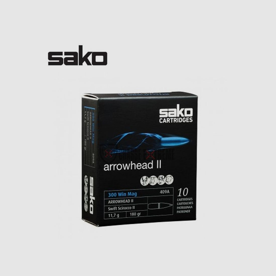 10 Patronen SAKO Arrowhead II 300 Win Mag 180 Gr