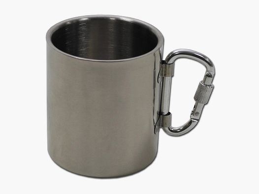 Fox Outdoor Edelstahlbecher mit Karabiner 300 ml