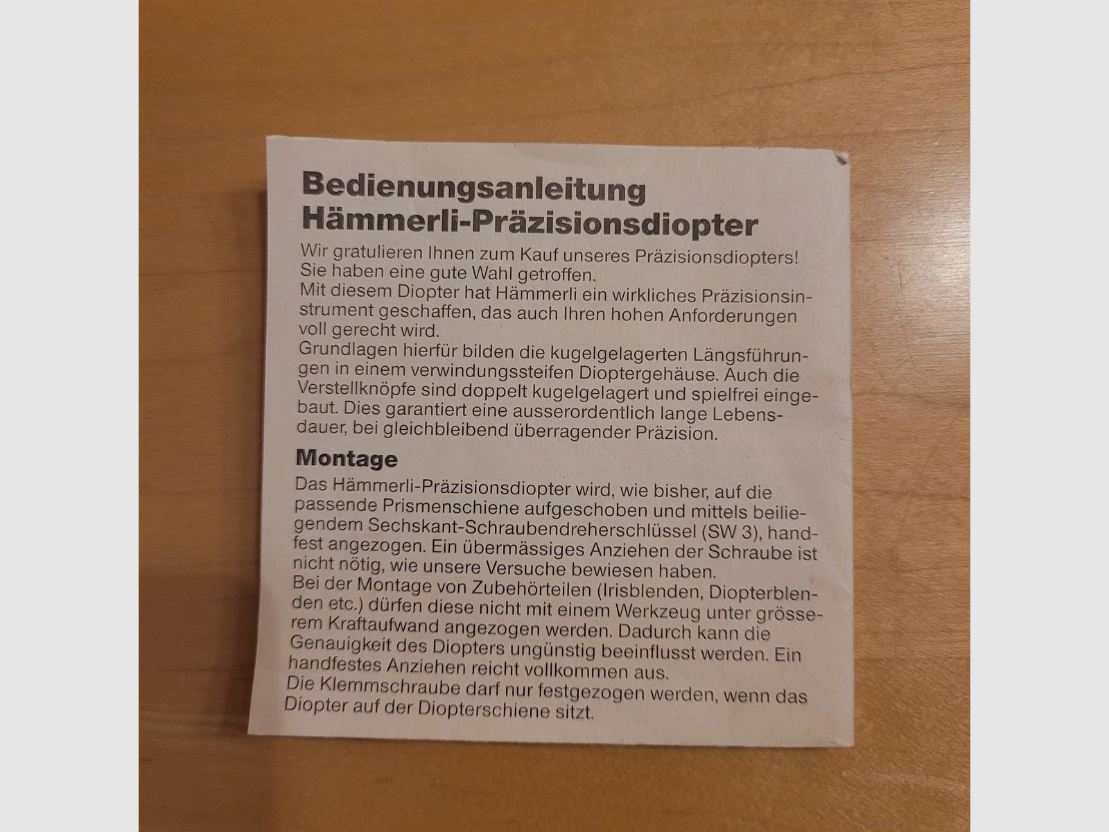 Diopter - Hämmerli Präzisionsdiopter