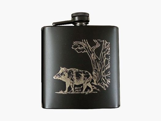 Hip Flask Wild Boar Black 180ml