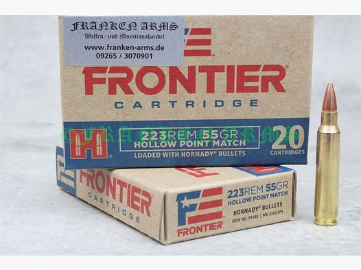 Hornady Frontier HP Match .223 Rem. 55gr. 3,6g 20 Stück Staffelpreise